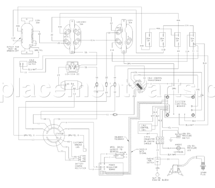 Page E Diagram and Parts List for 9779-4  Briggs and Stratton Generator